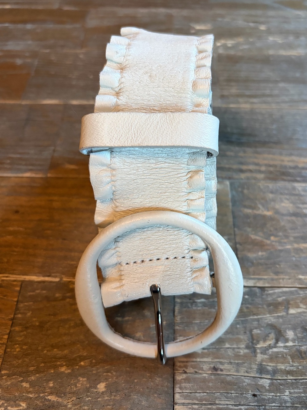 Hobo International Ruffle Edge Stretch Leather Belt